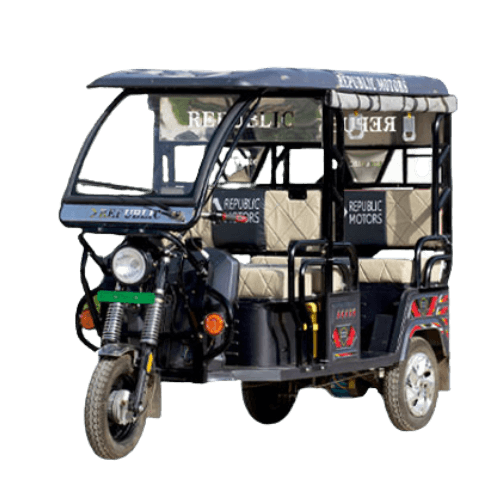 a black colour e-rikshaw with transparent background