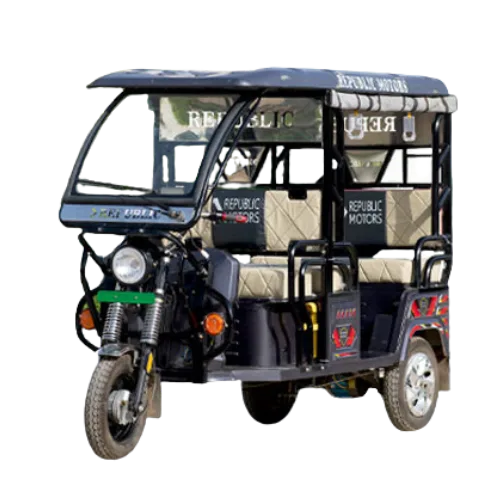 a black colour e-rikshaw with transparent background