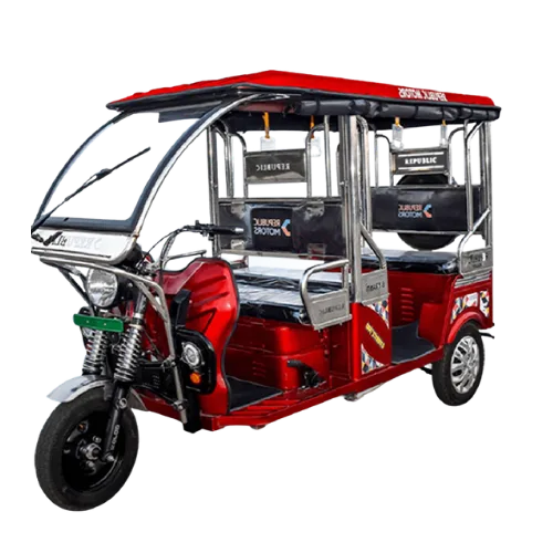 a red colour e-rikshaw with transparent background
