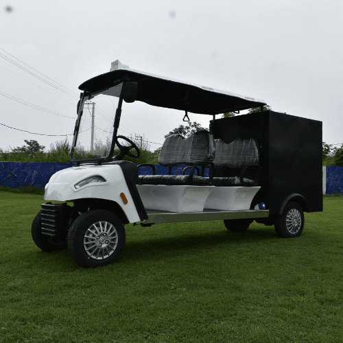 A closed 4 seater housekeeping cargo cart